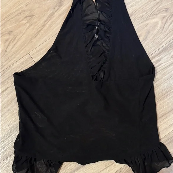 Peppermayo Mesh Ruffled crop Top - Picture 2 of 4